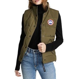 Canada Goose Freestyle Puffer Duck Down Filled Vest in Military Green